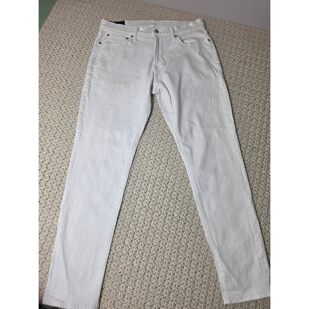 Abercrombie & Fitch Athletic Skinny Jeans Mens 33x32 White Excellent Stretch